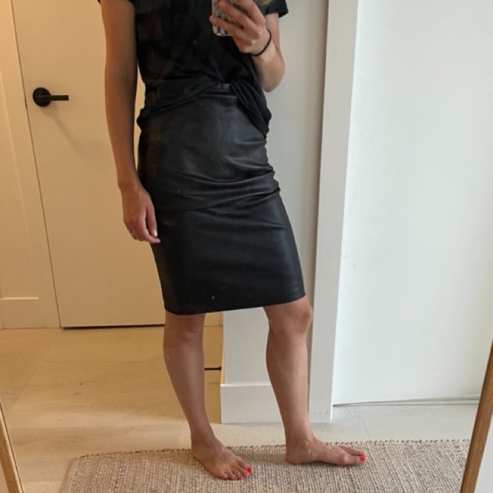 Stretch Leather Skirt
